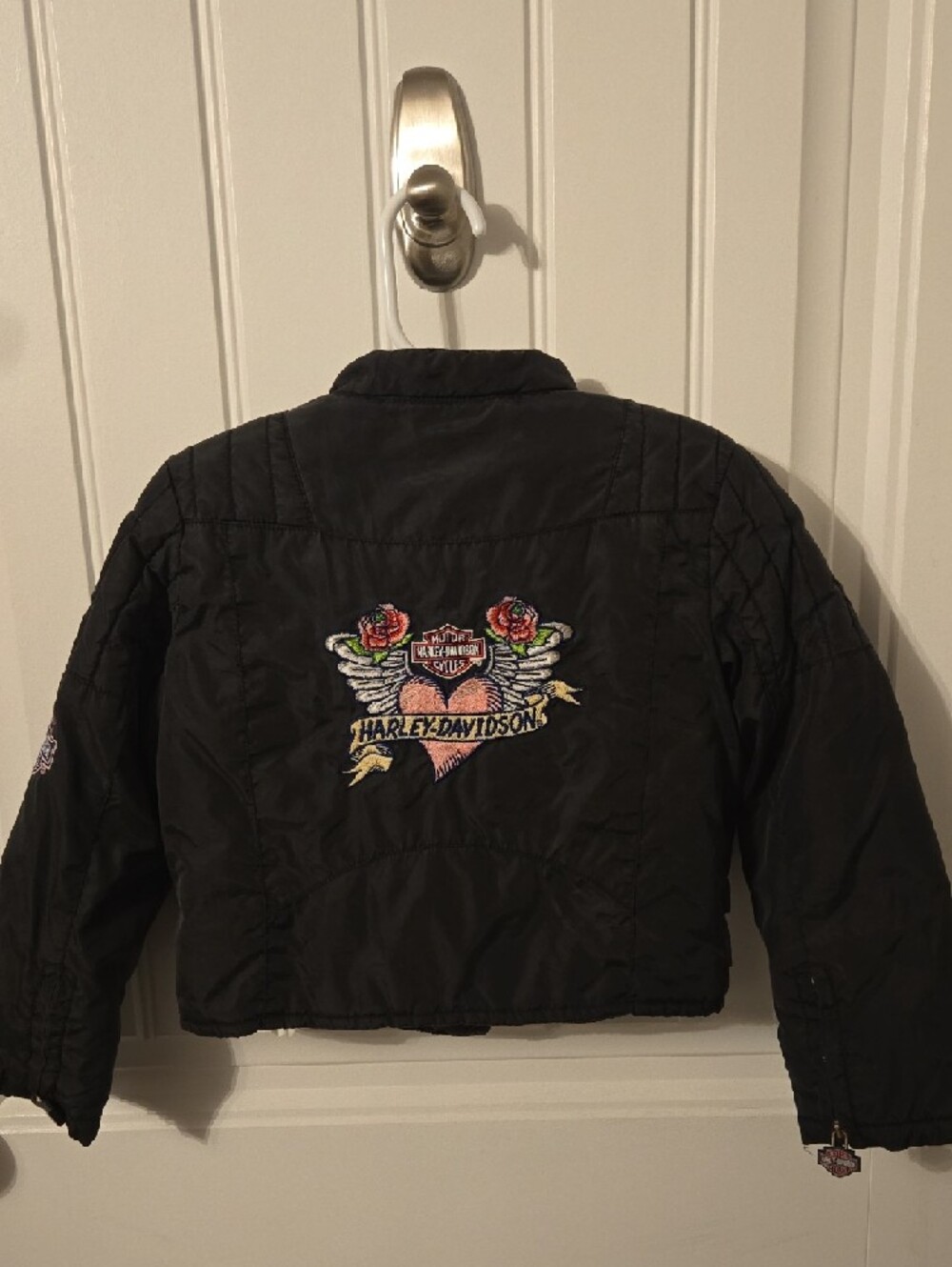 Harley-Davidson Black Quilted Kids Puffer Biker Jacket